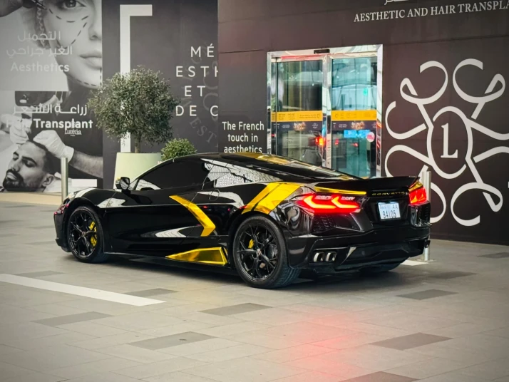 Chevrolet Corvette C8 2023 BLACK&GOLD RENTAL IN DUBAI - undefined